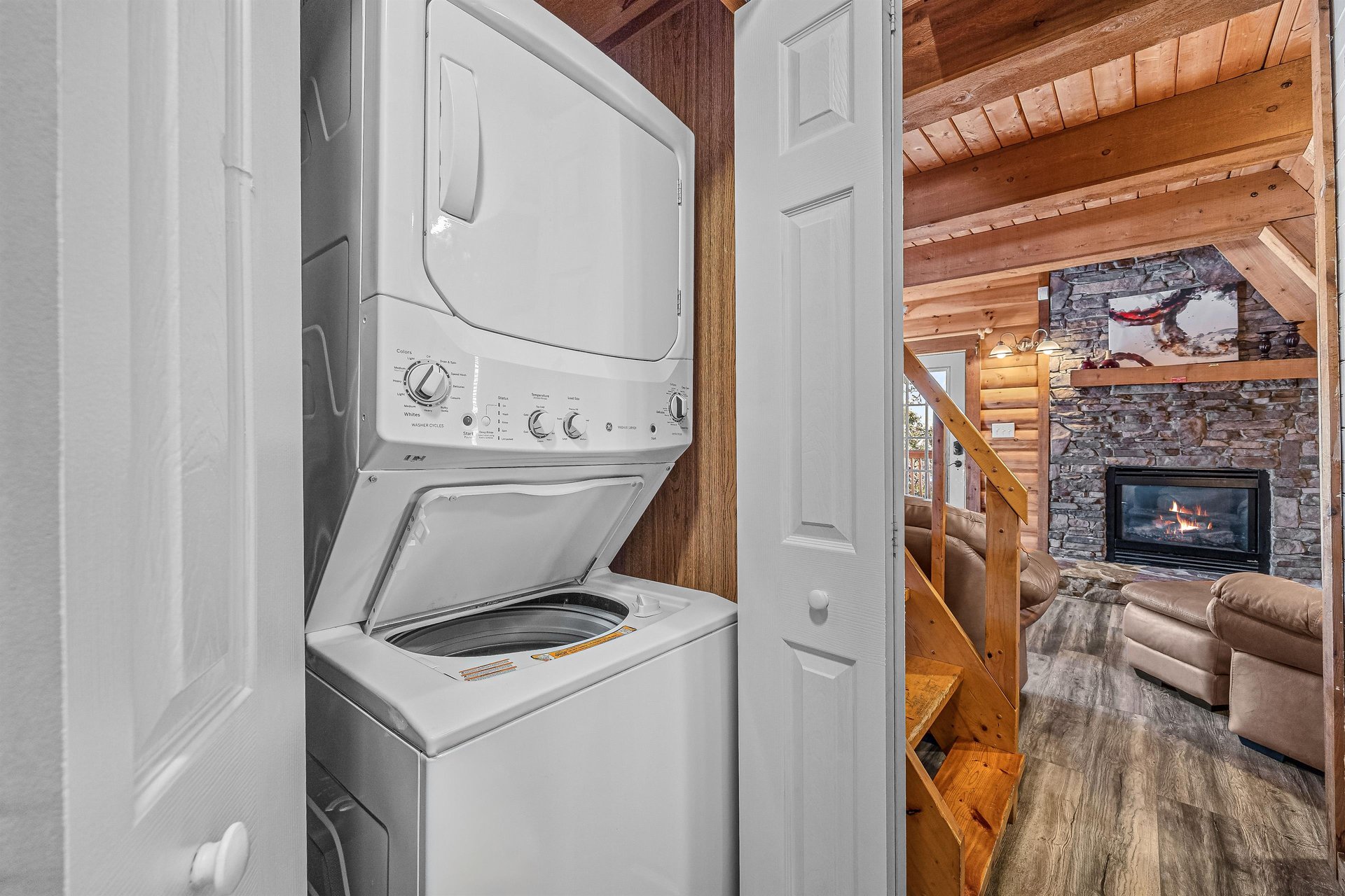 Washer and Dryer at Living on Love, a 2 bedroom cabin rental located in Pigeon Forge