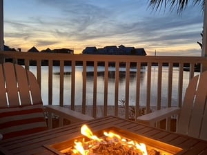 Sunset View of Lake with Fire Pit