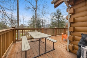 Picnic table on deck