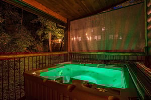 Hot tub with night view