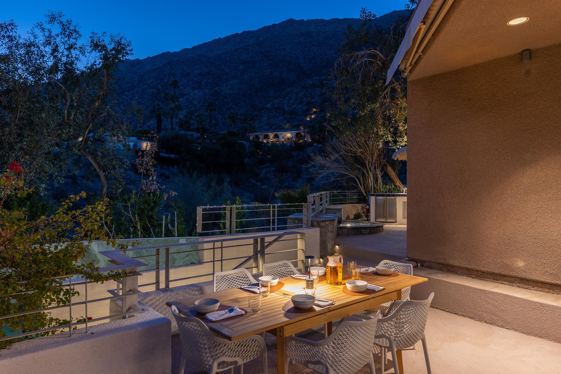 Dine al fresco with majestic mountain views