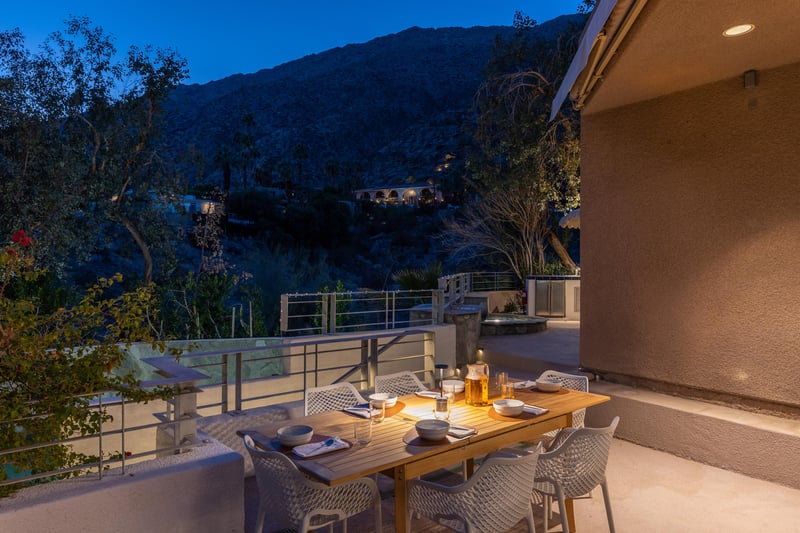 Dine al fresco with majestic mountain views