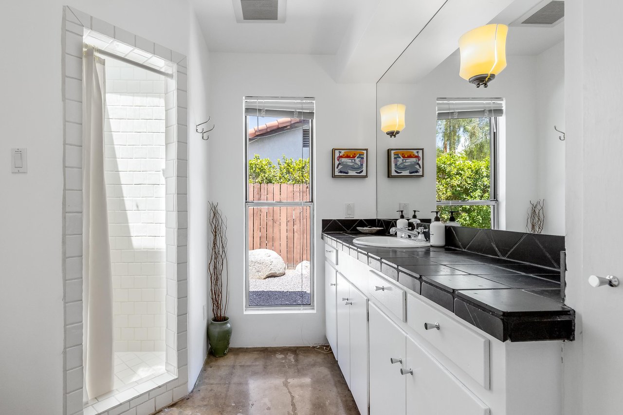Spacious guest bathroom