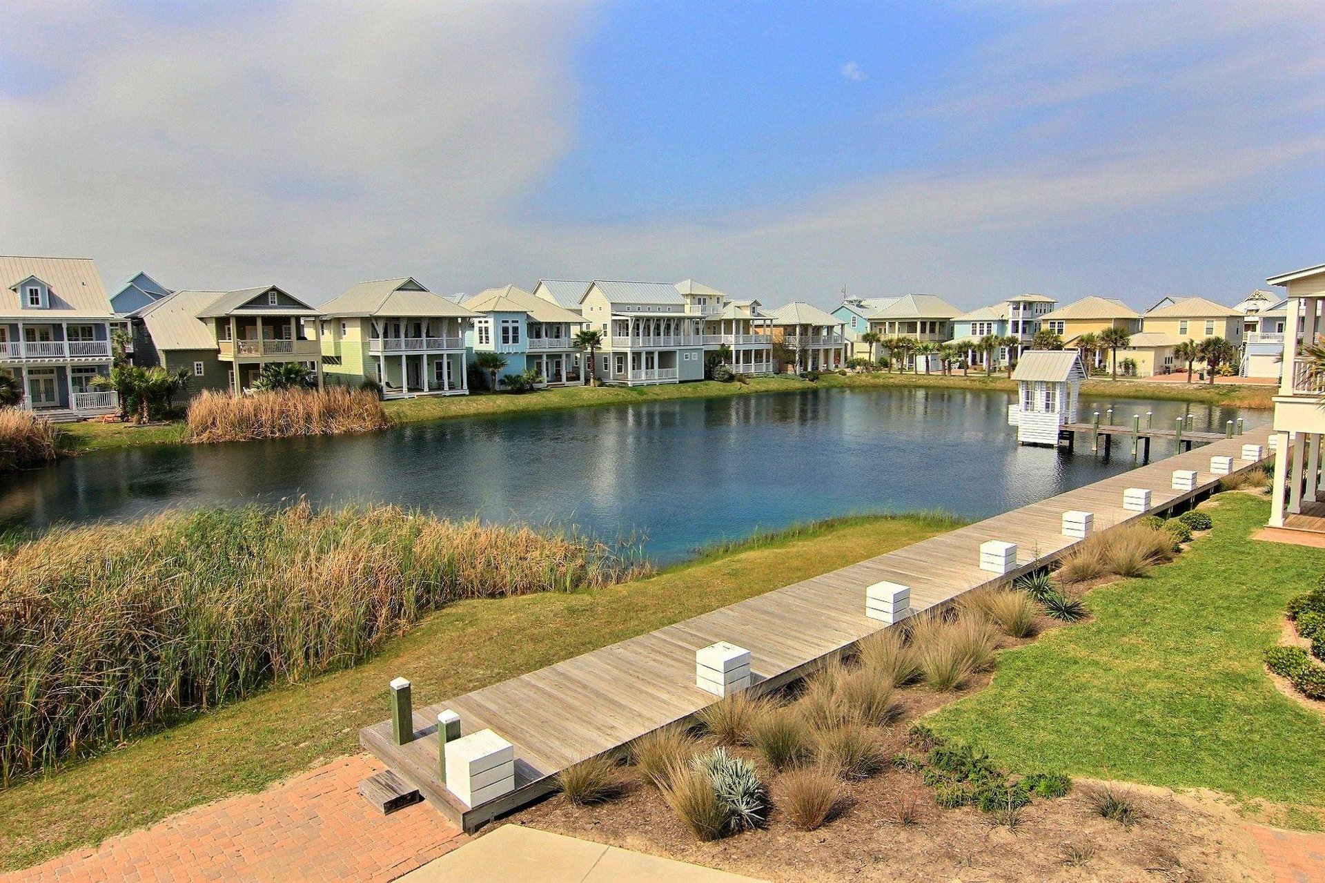 View from Main Balcony of Lake Colby and Fishing Dock