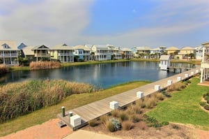View from Main Balcony of Lake Colby and Fishing Dock