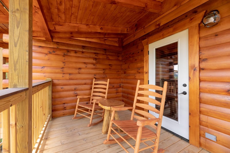Outdoor rocking chairs with small table