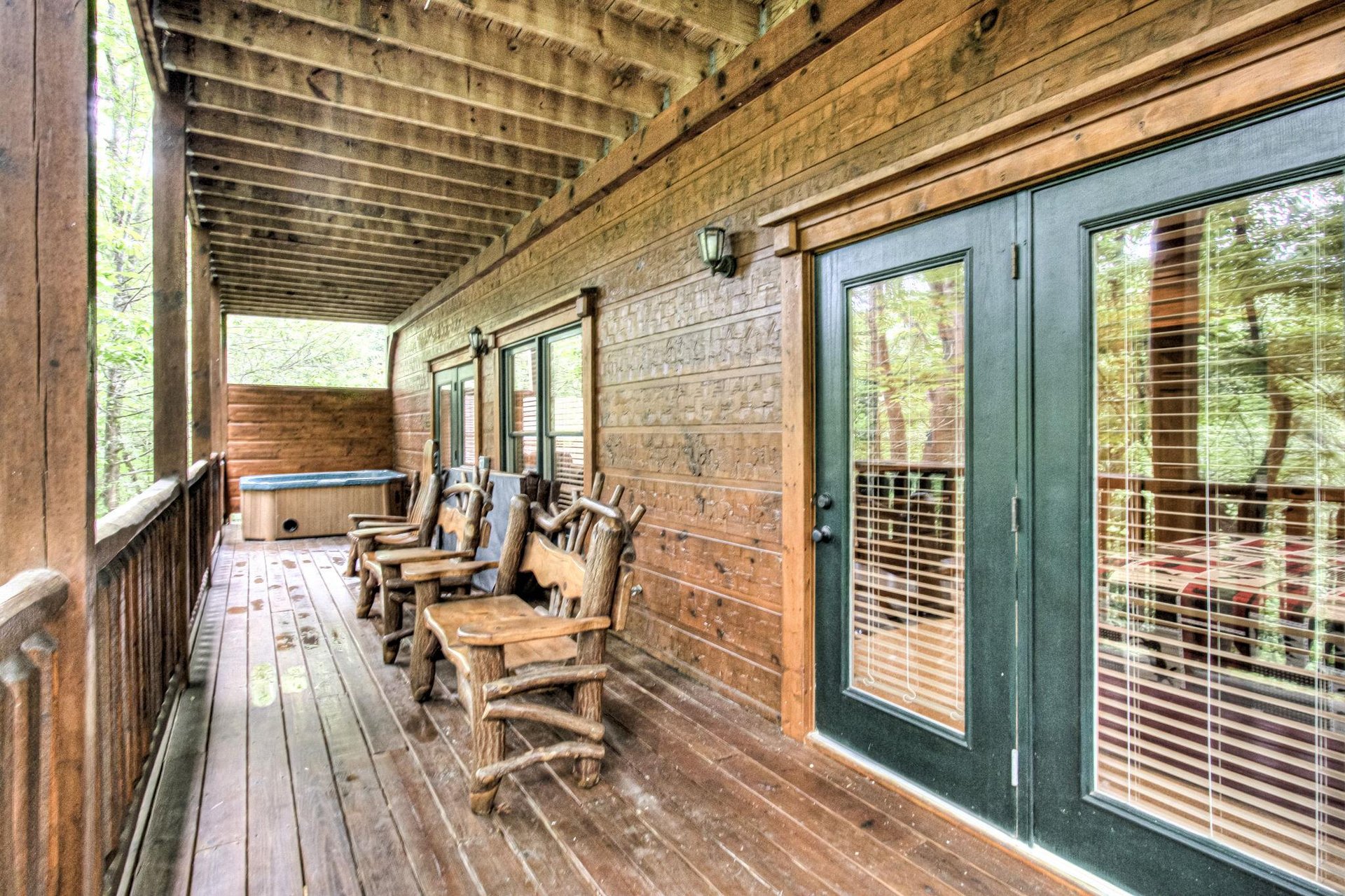 Lower Level Deck Seating and Hot Tub
