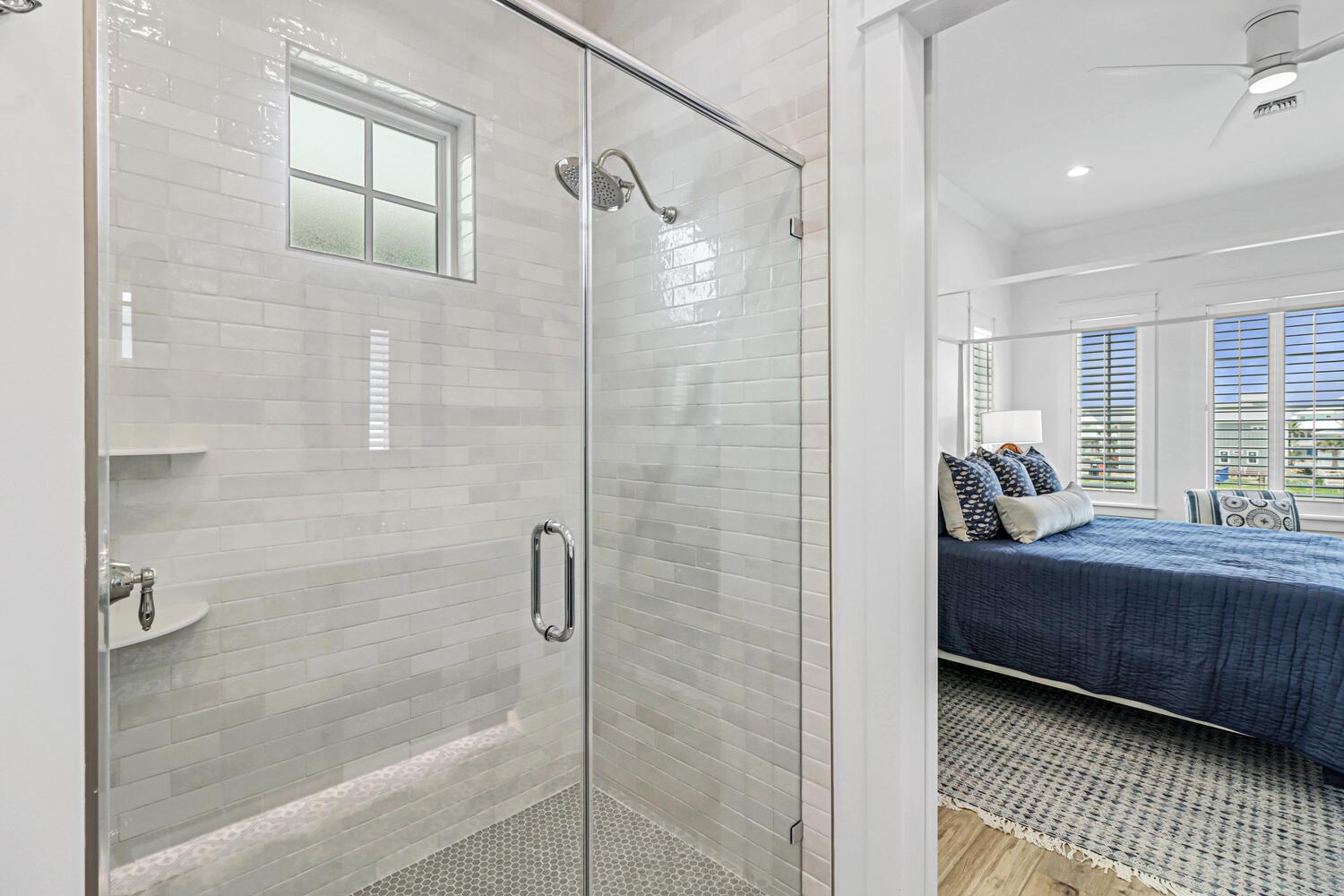 Dark Blue Primary King Suite Bathroom, 2nd Floor