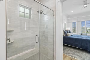 Dark Blue Primary King Suite Bathroom, 2nd Floor