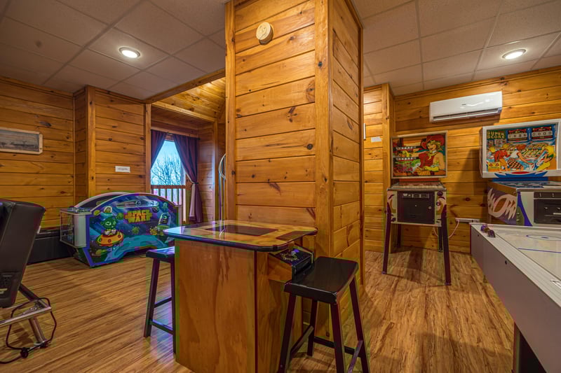 Arcade at Eagles Sunrise, a 2 bedroom cabin rental located in Pigeon Forge