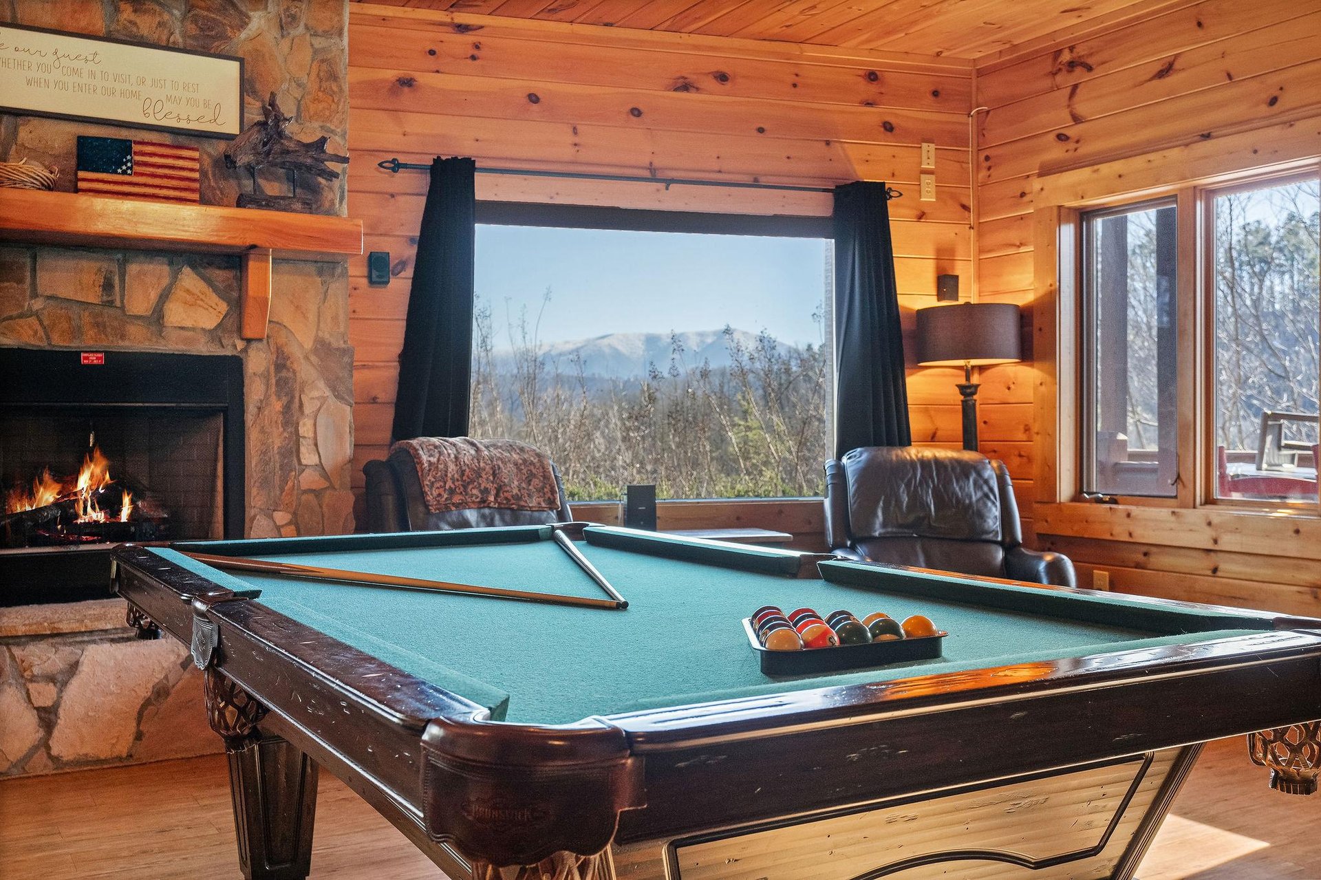 Pool Table by mountain view at Mountain Mama