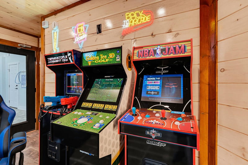 Relive your favorite childhood memories in your own private arcade, complete with classic games and neonlit nostalgia.