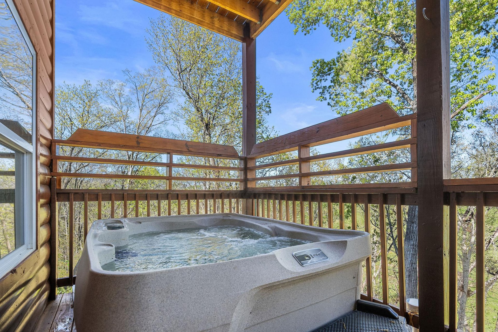 lower level outdoor hot tub