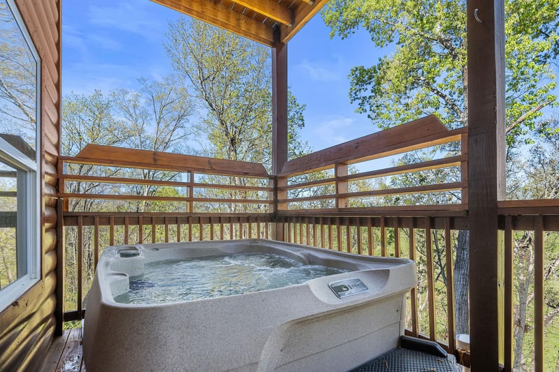 lower level outdoor hot tub