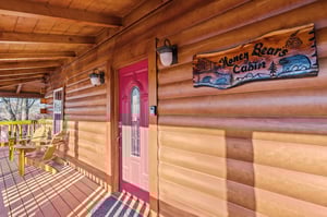 Front door to Honey Bear Cabin