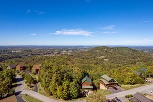 Drone view at Eagles Sunrise, a 2 bedroom cabin rental located in Pigeon Forge