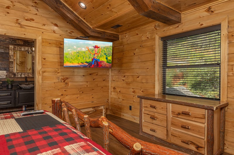 Dresser and TV in a bedroom