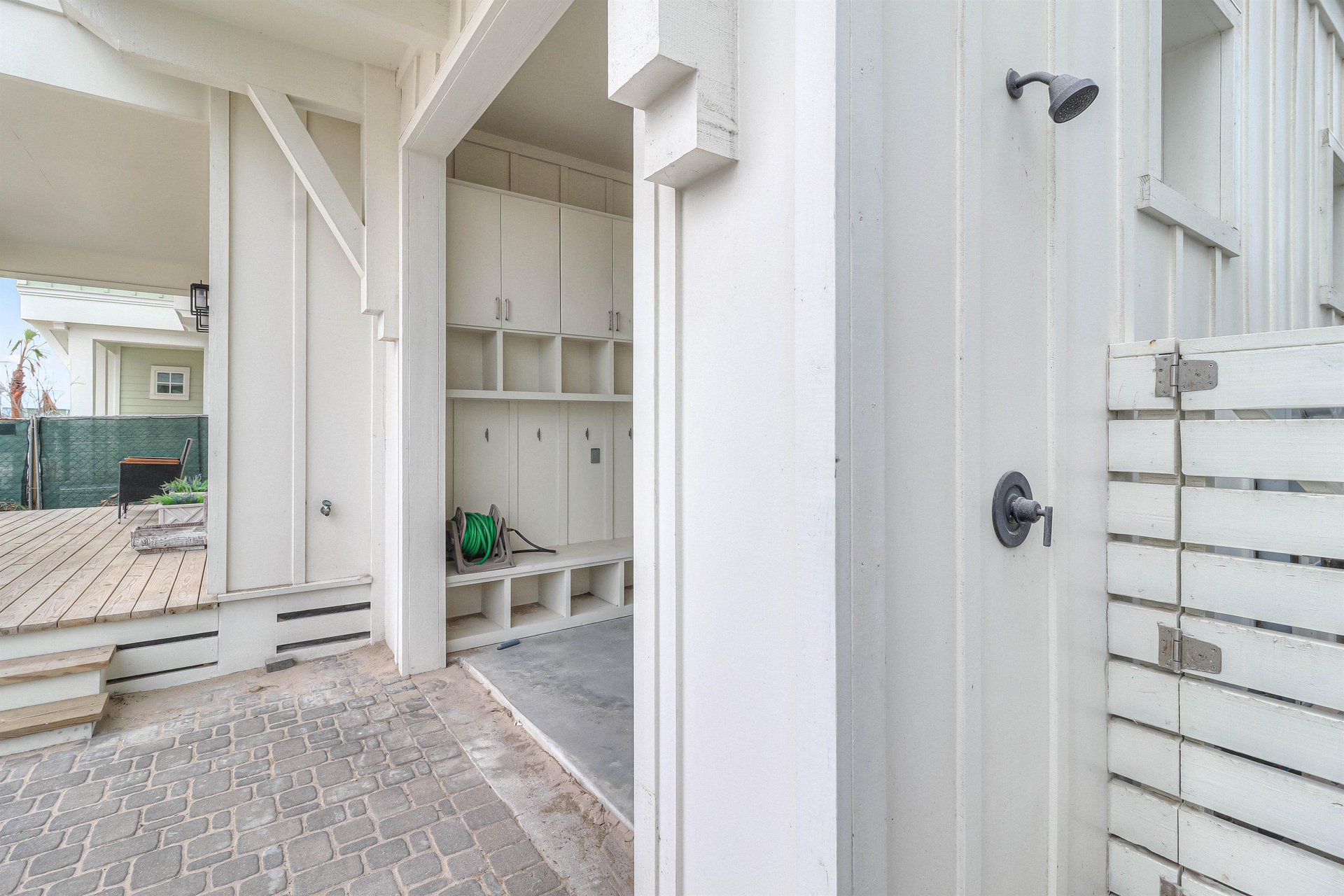 Outdoor Shower Beside Carport