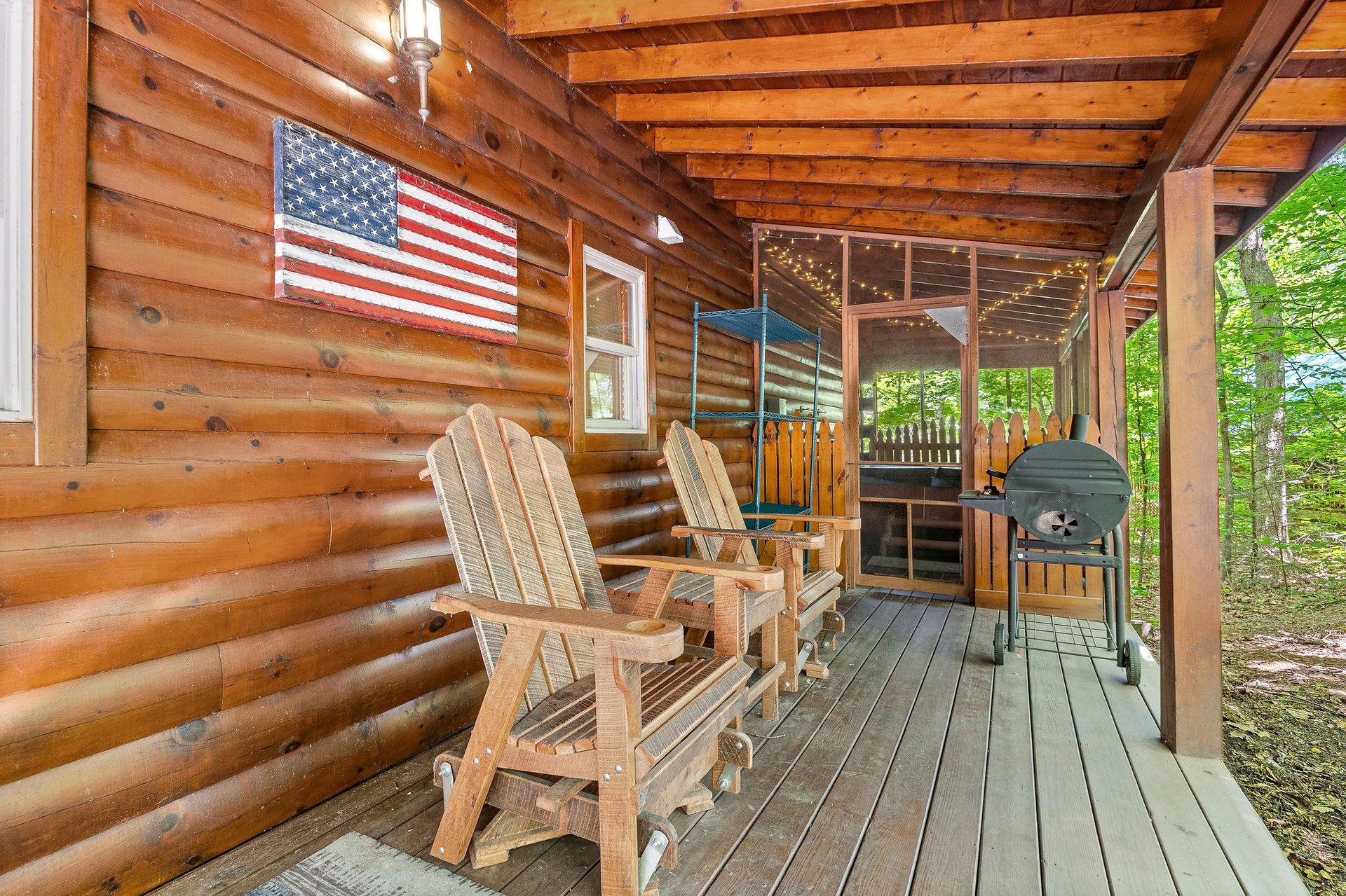 outdoor seating and grill