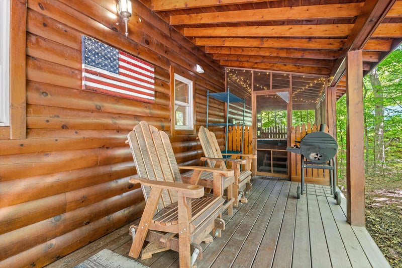 outdoor seating and grill