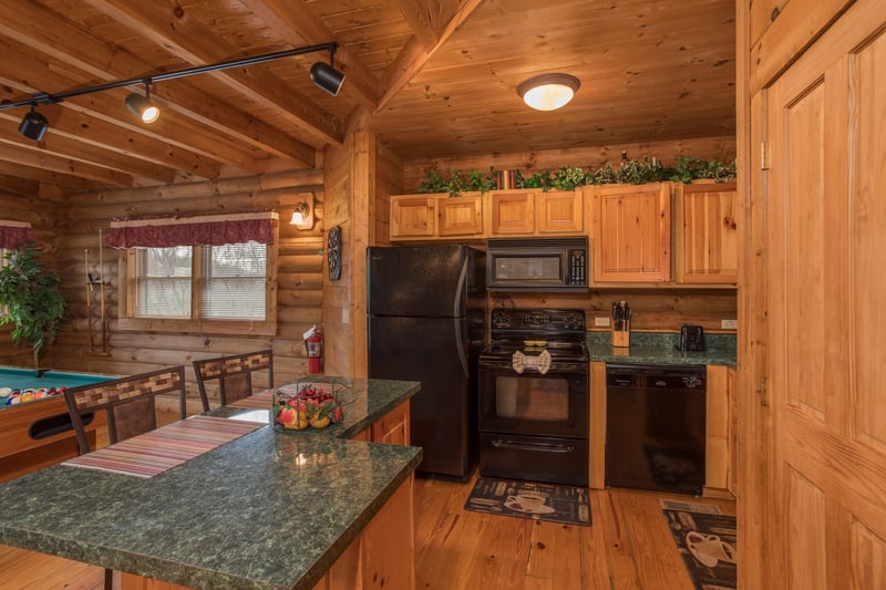 Kitchen appliances at Hanky Panky, a 1bedroom cabin rental located in Pigeon Forge