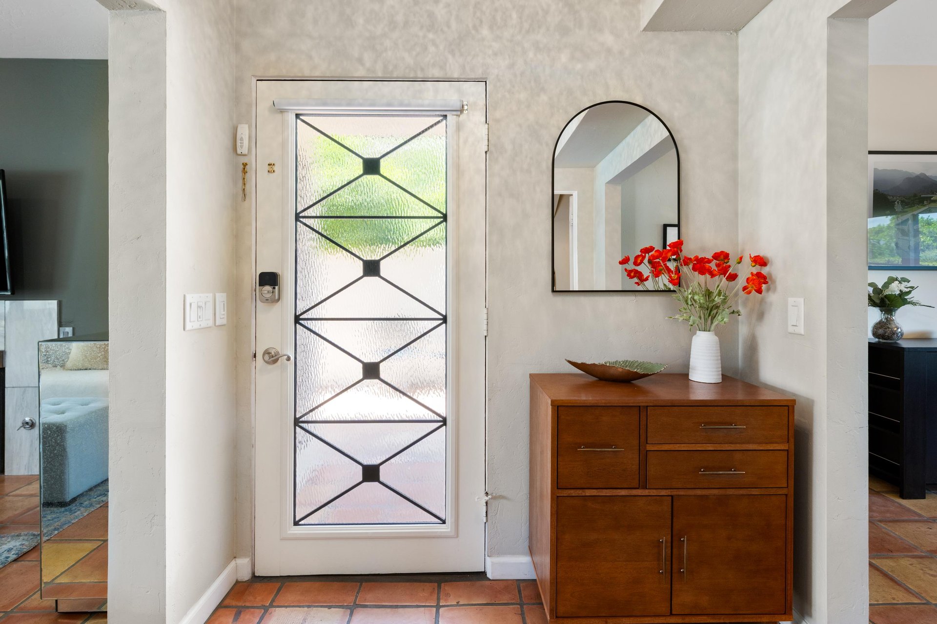 View of the front door.