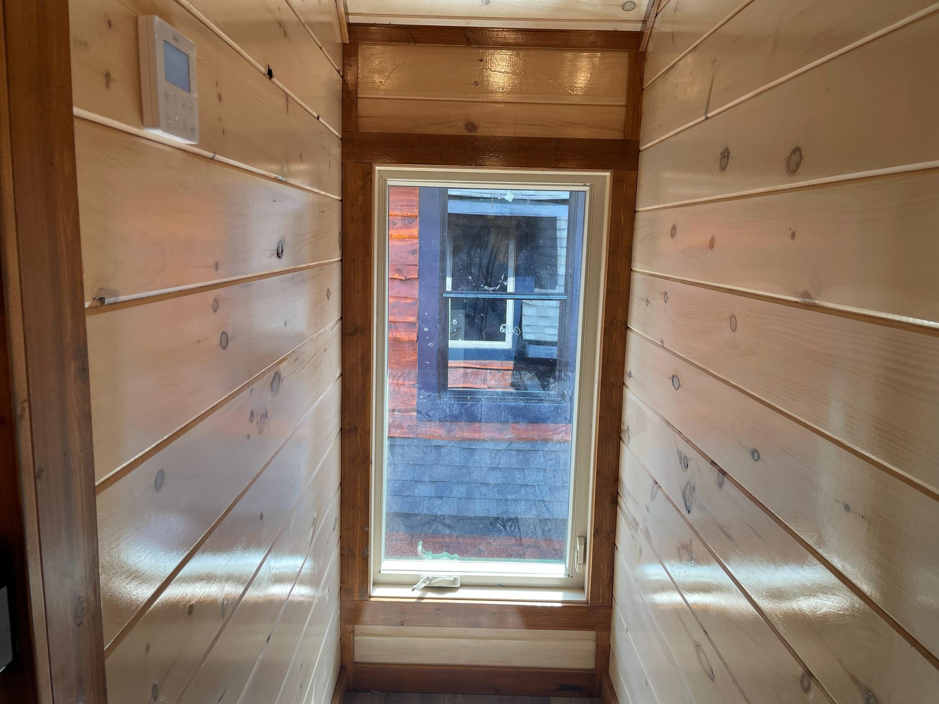 Step into your private wooden sauna where warm cedar walls and gentle natural light create the perfect space for relaxation and rejuvenation.