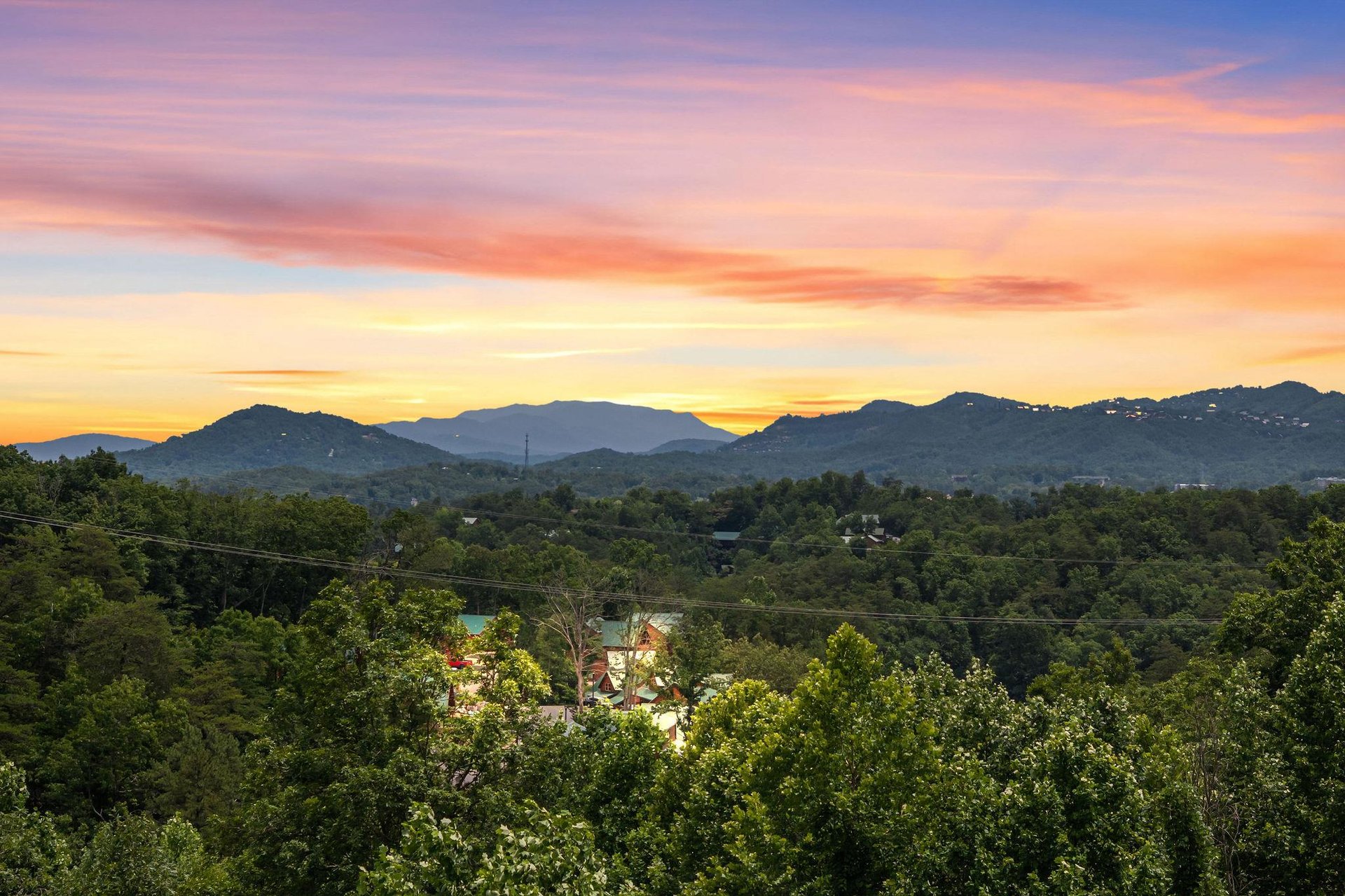 mountain sunset view