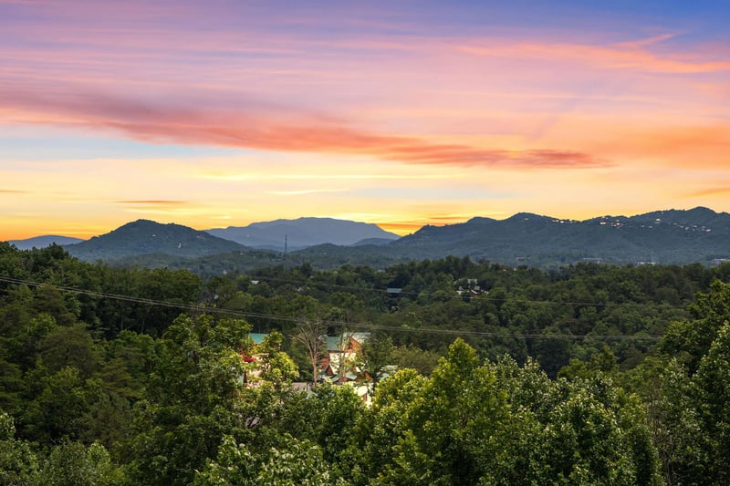 mountain sunset view