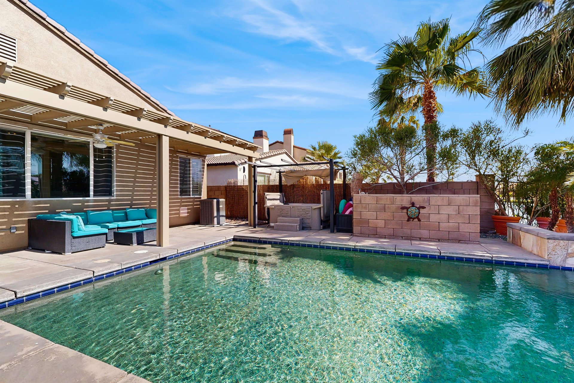 View of private hot tub and private pool.