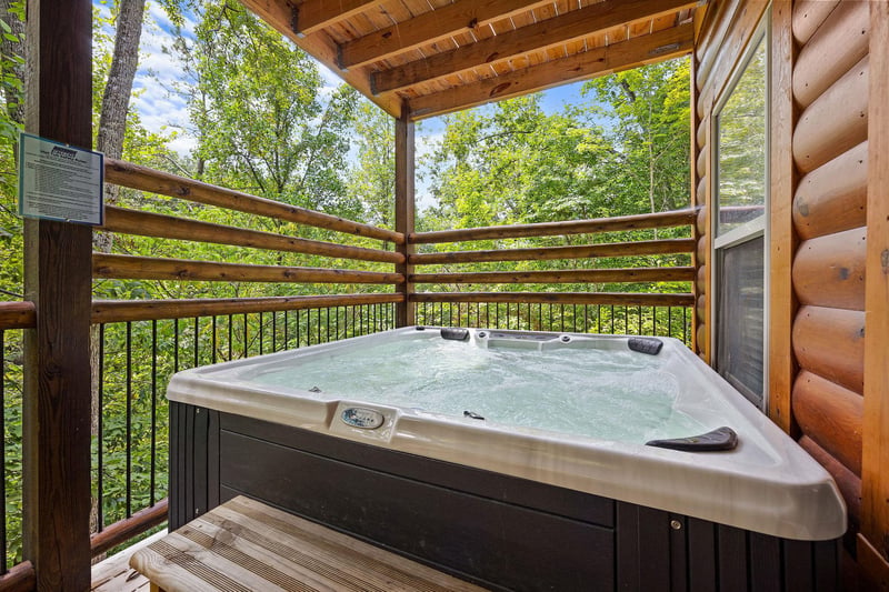 hot tub on lower level balcony