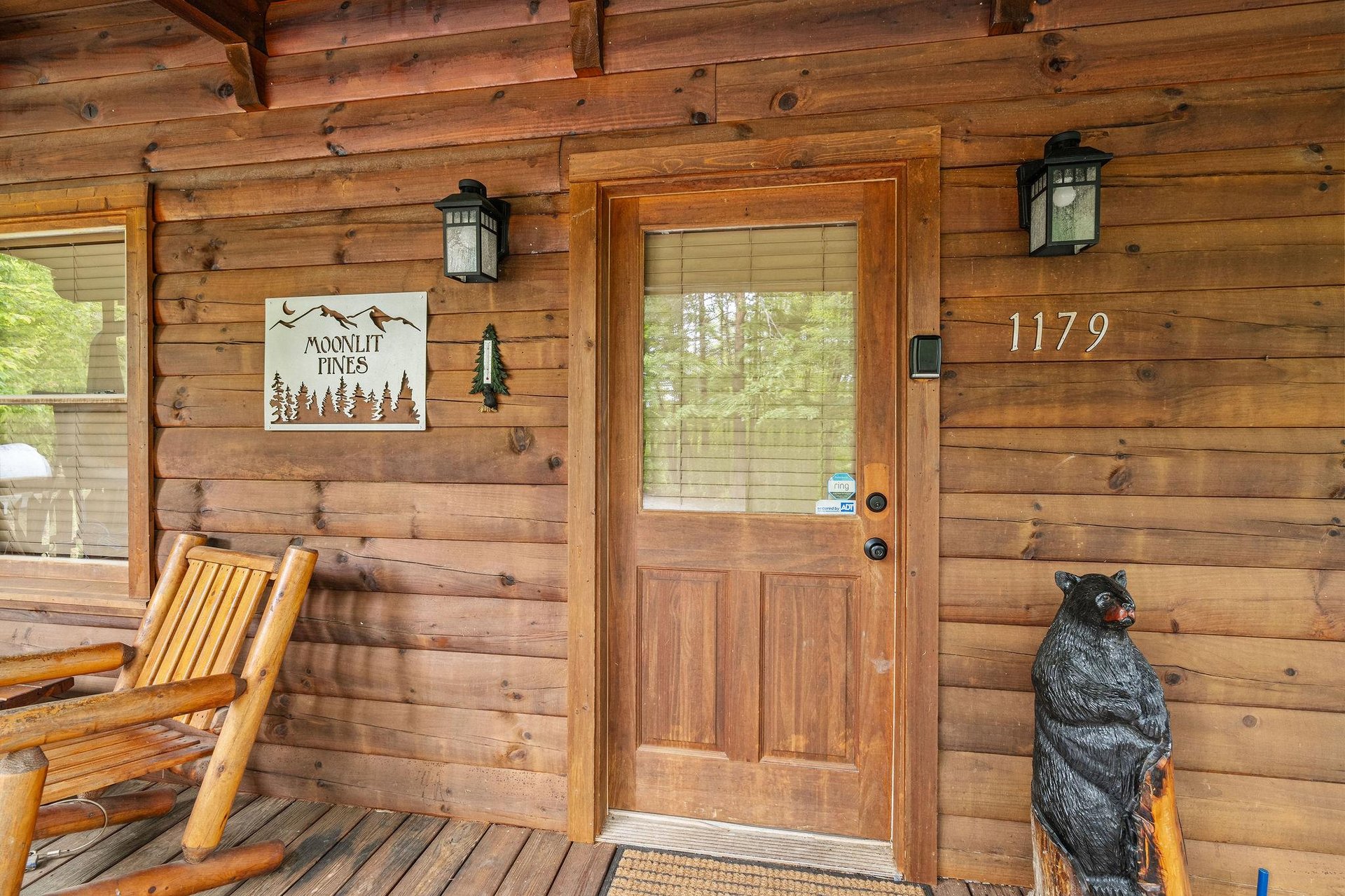 Front door of Moonlit Pines