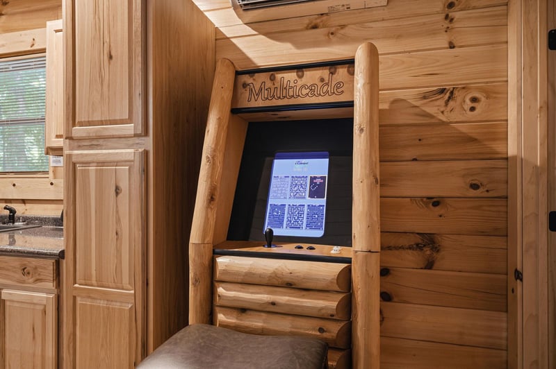 Relive classic gaming memories at this custombuilt arcade in natural wood, complete with nostalgic favorites to keep you entertained during your stay.