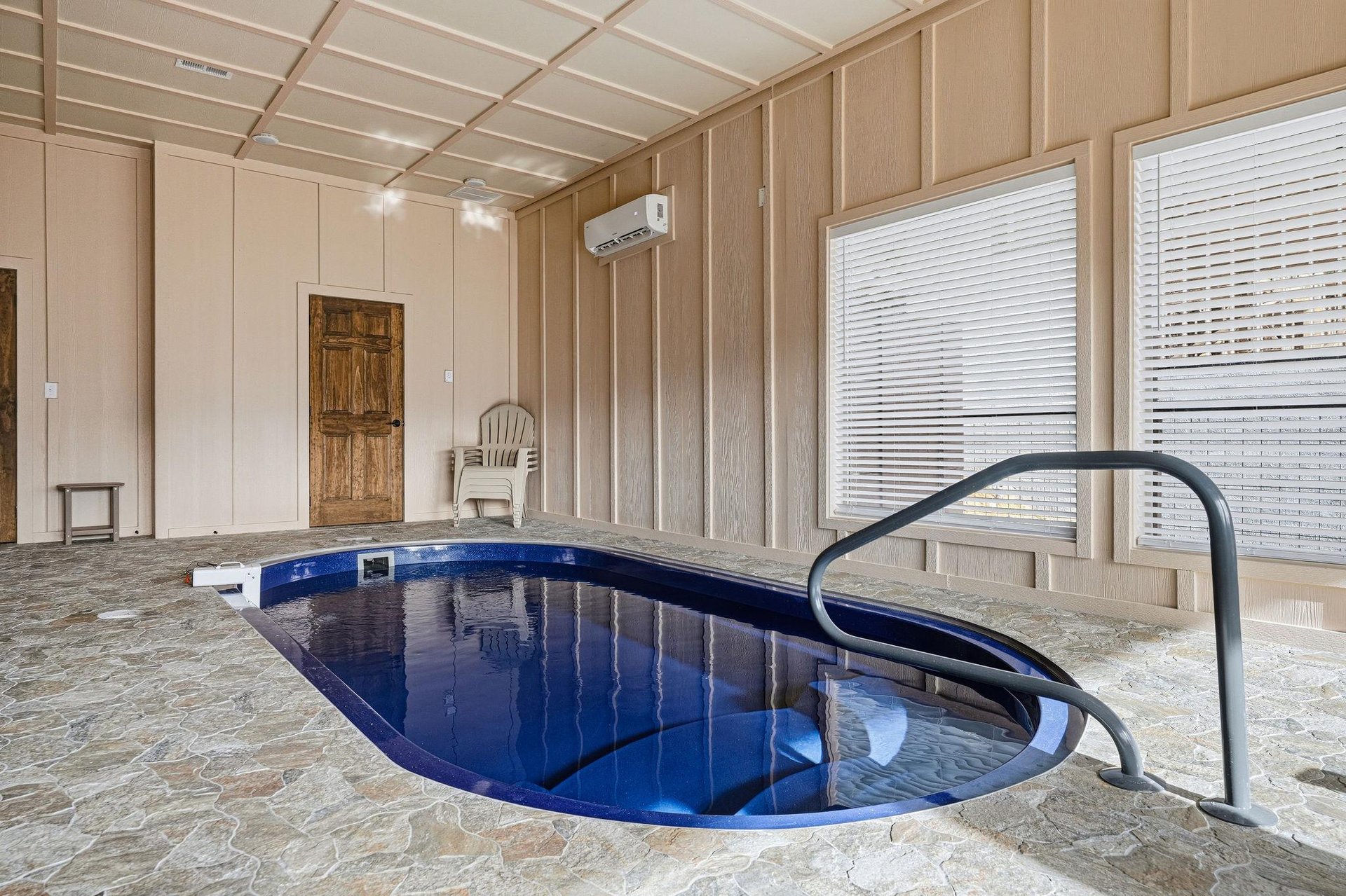 Your private indoor pool awaits with climate control and natural light, perfect for yearround relaxation.