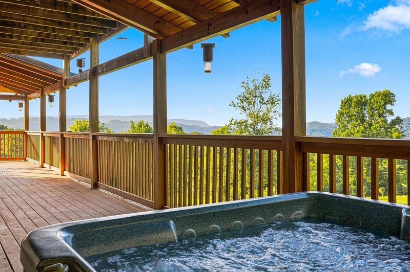 Sink into the hot tub on your private covered deck and let the mountain views melt your stress away.