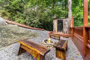 sitting area with firepit