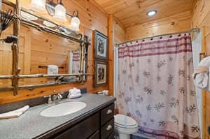 Full bathroom with single vanity sink