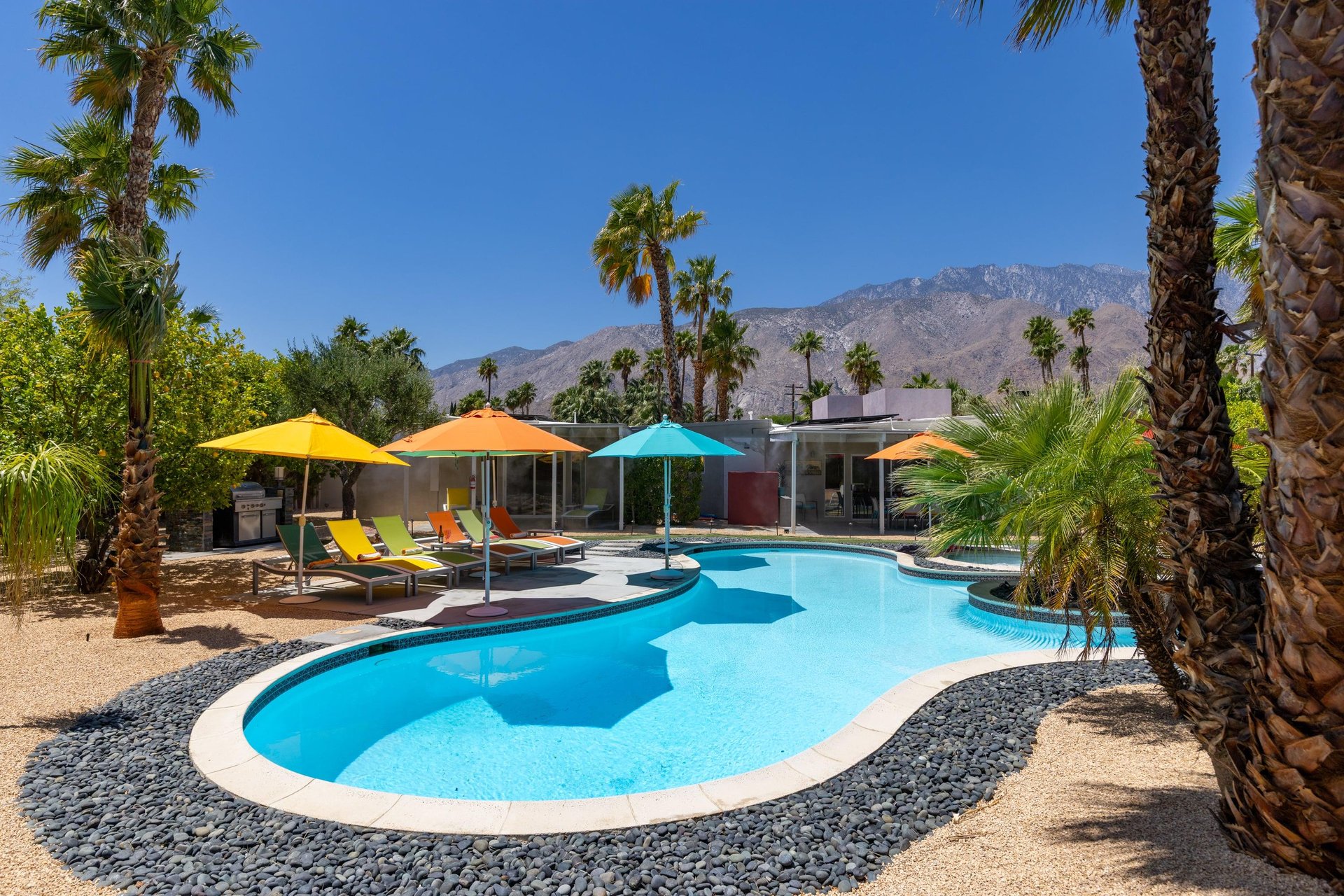 Gorgeous mountains views surround the Pool