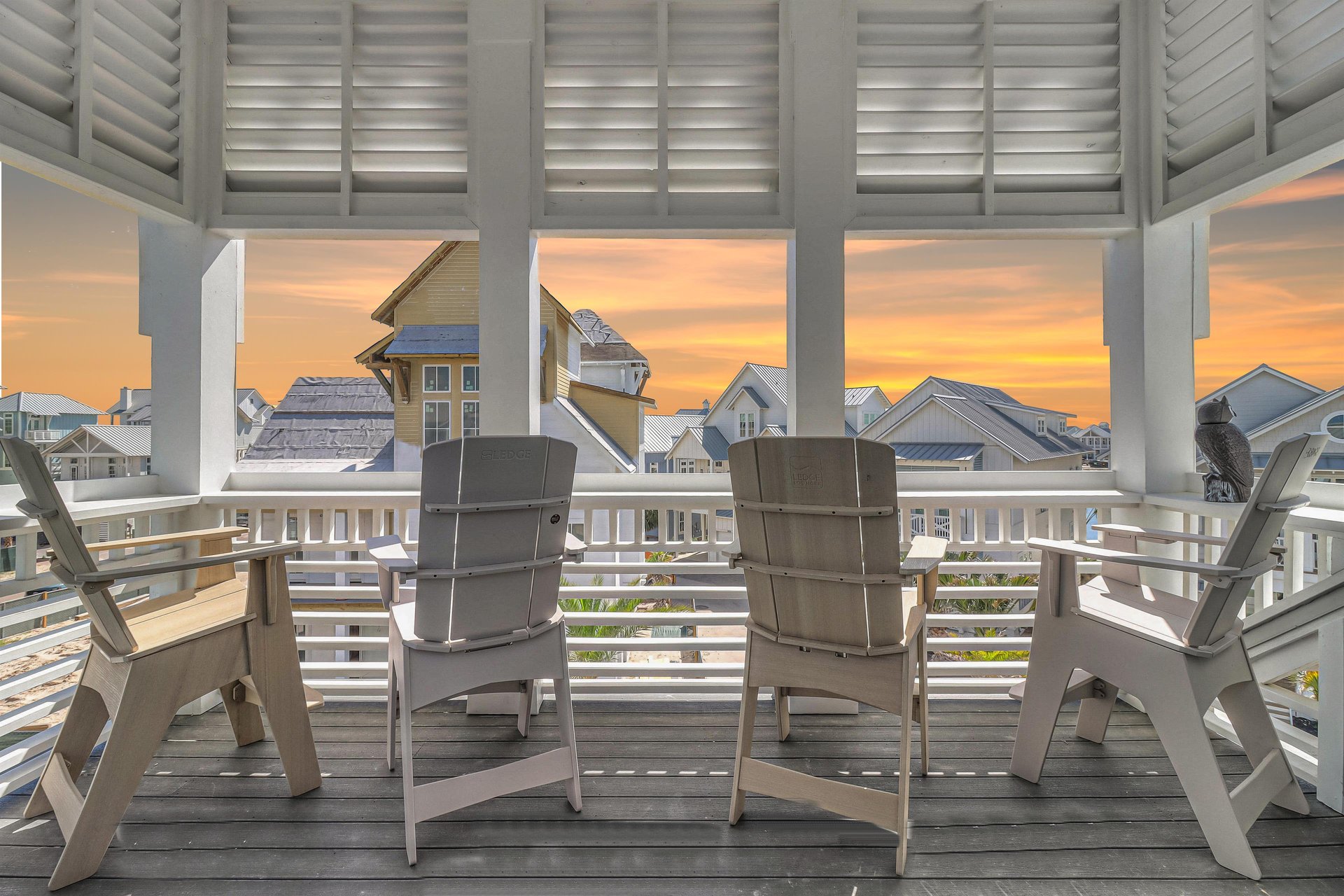 Front Balcony at Sunset, 3rd Floor