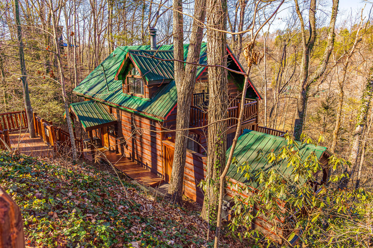 Exterior drone view at Hidden Pleasure