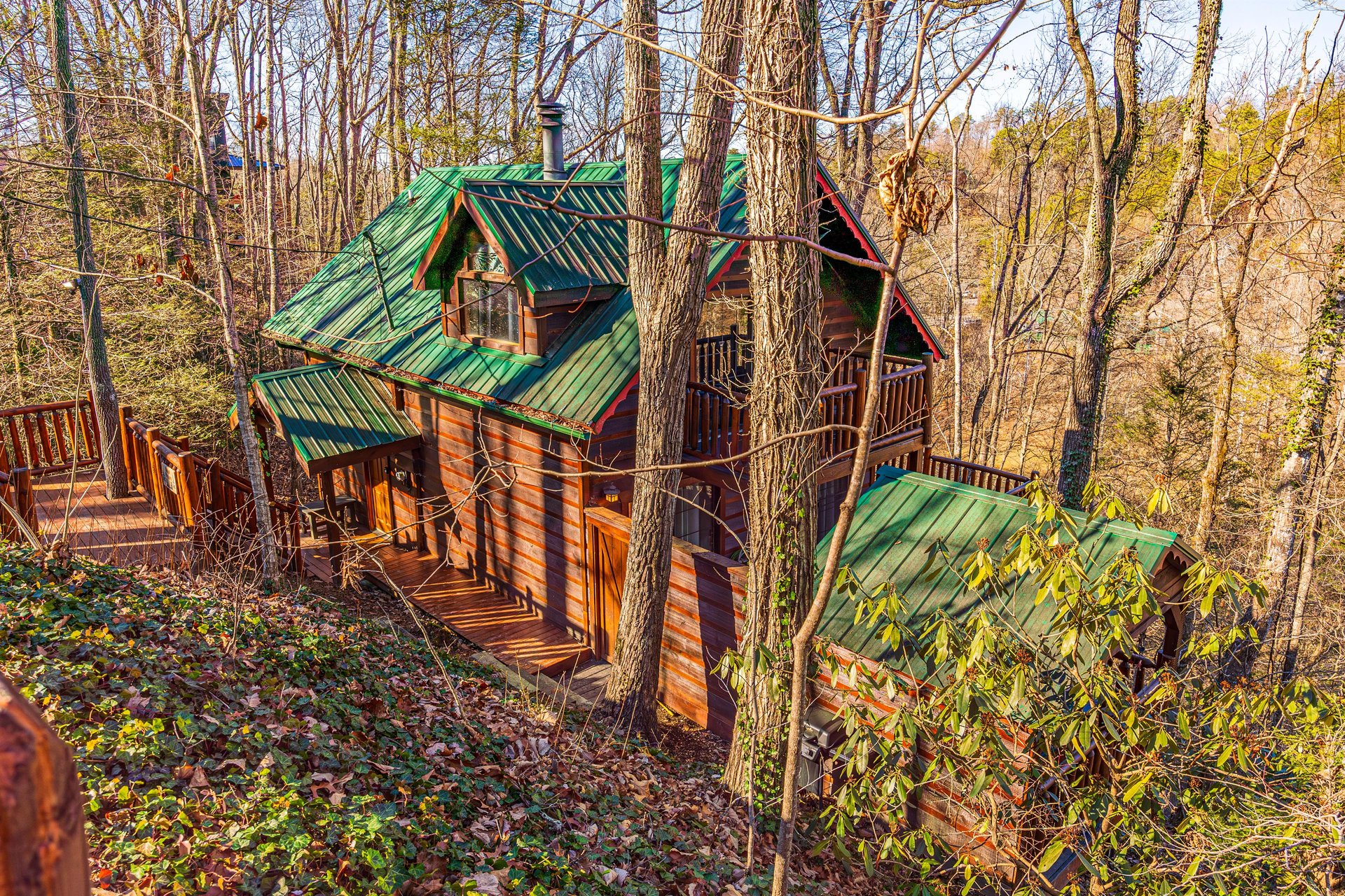 Exterior drone view at Hidden Pleasure