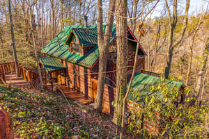 Exterior drone view at Hidden Pleasure