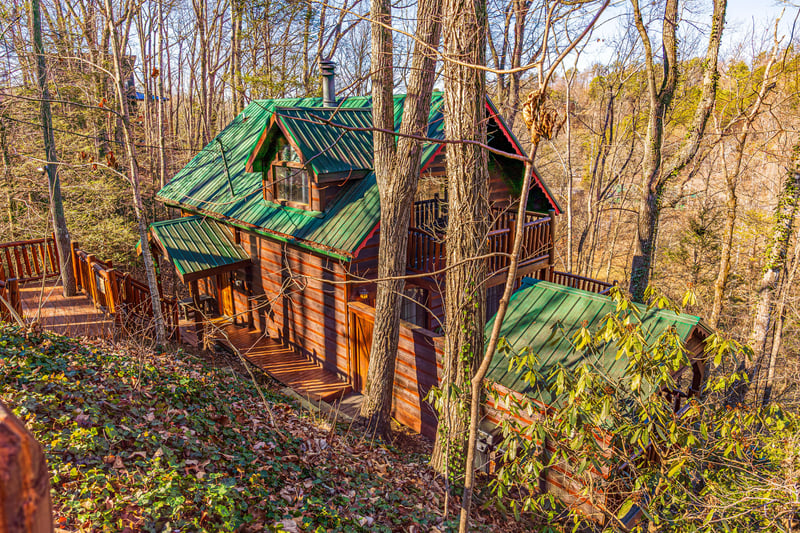 Exterior drone view at Hidden Pleasure