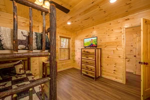 bedroom view of twin bunkbeds