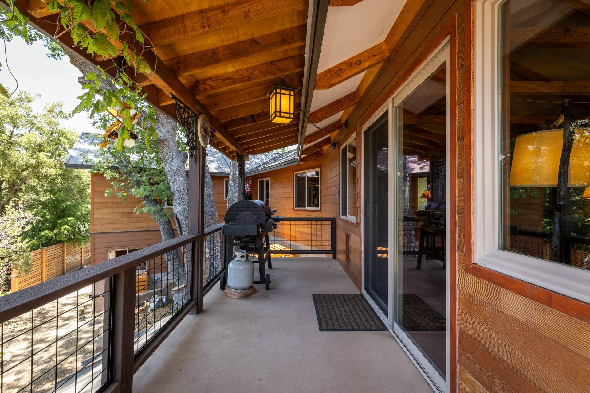BBQ located on the side of the home, just off of the living room and reading nook.