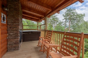 Hot tub with rocking chairs