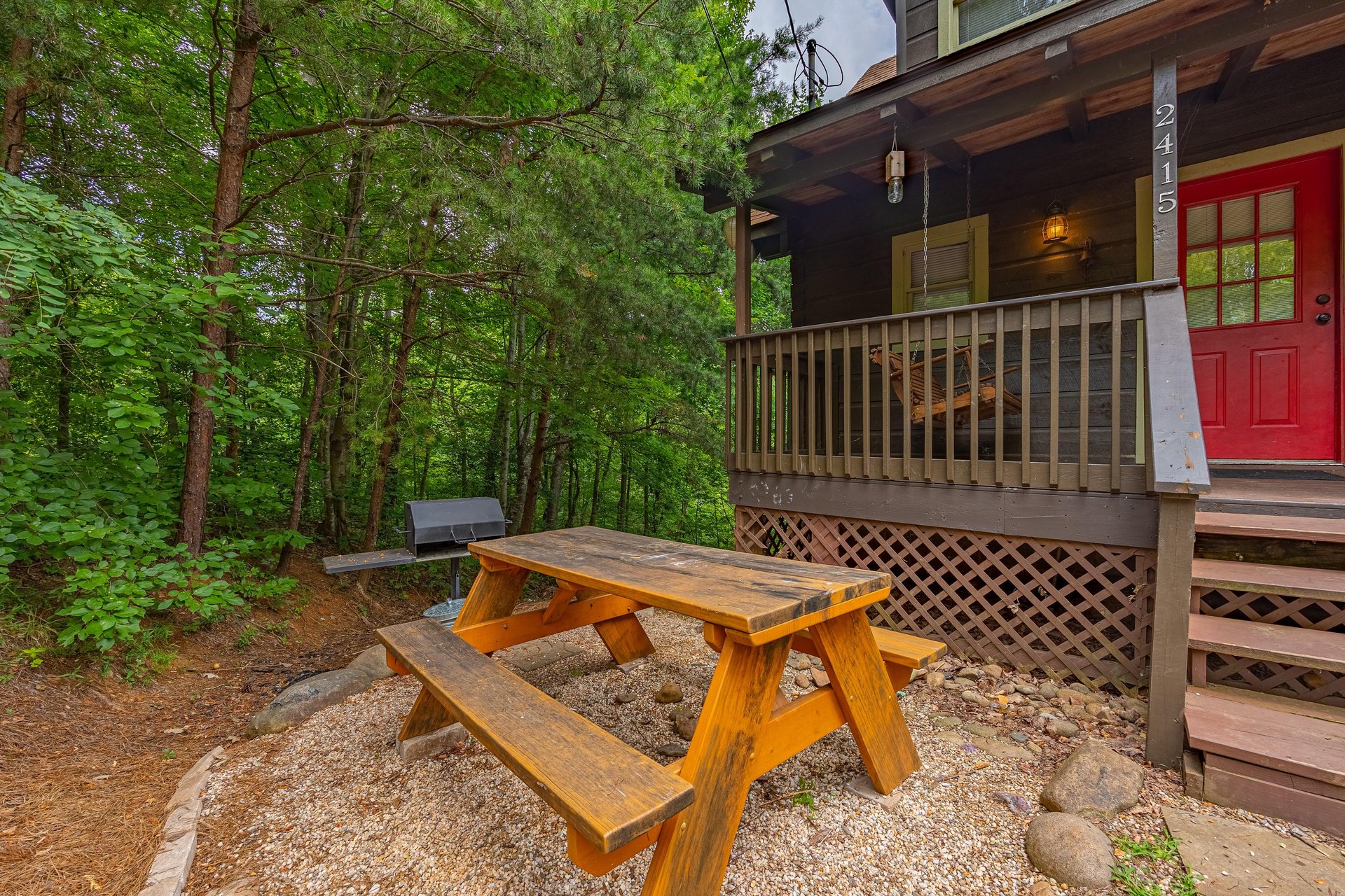 Outside picnic table