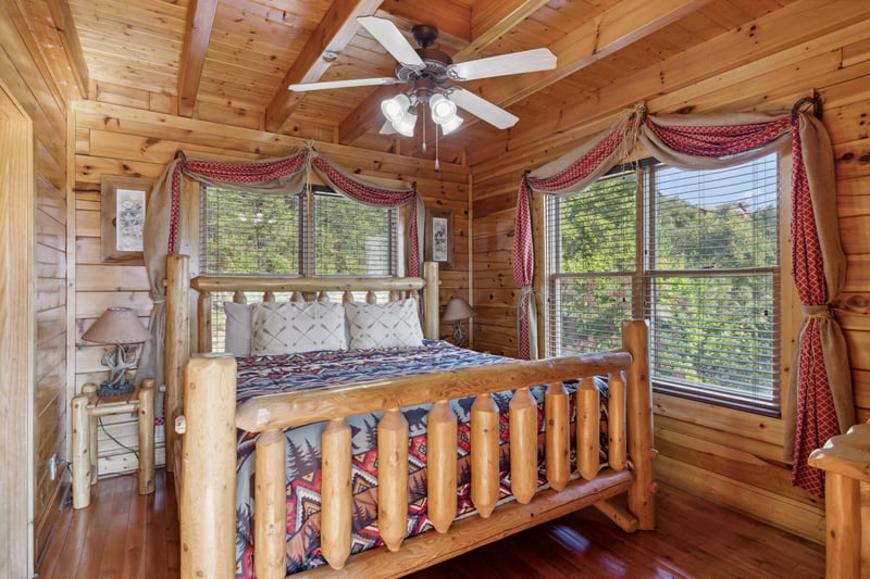 king bed with balcony access