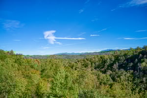 Treetop views from Great View Lodge, a 5bedroom cabin rental located in Pigeon Forge
