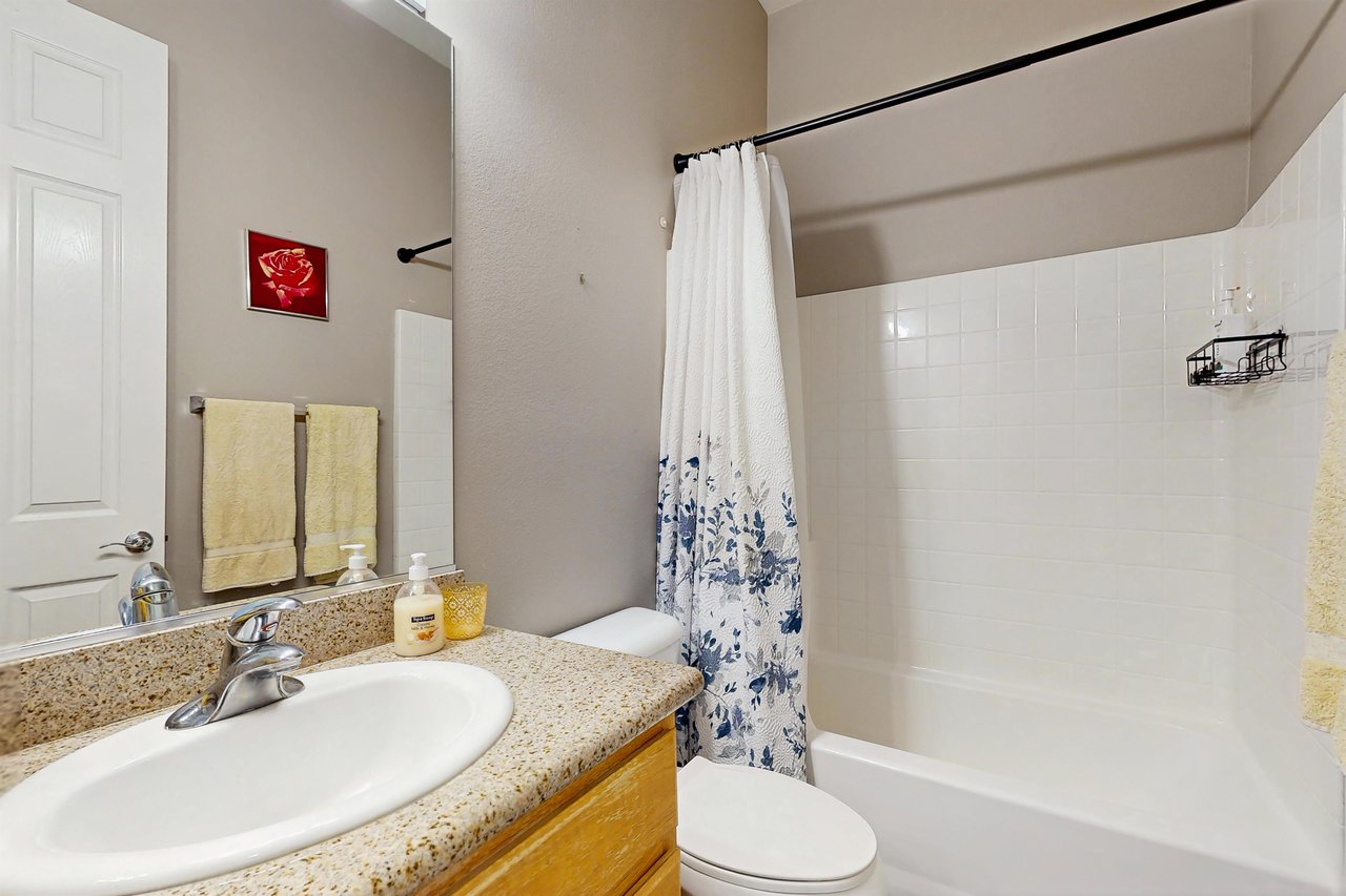 Shower and tub combination.